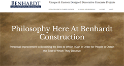 Desktop Screenshot of benhardtconstruction.com